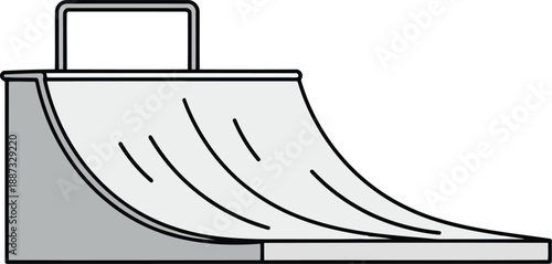 Skateboard ramp quarter pipe park element outdoor sports extreme activity vector illustration vector