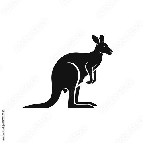 Silhouette of a Kangaroo Standing Proudly.