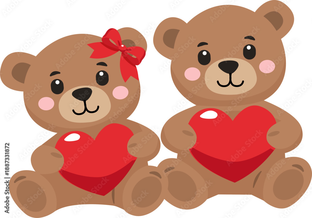 Obraz premium teddy bear with heart