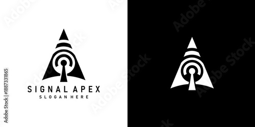 signal apex logo design vector art