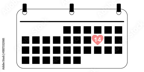 Valentine's Day icon on the calendar