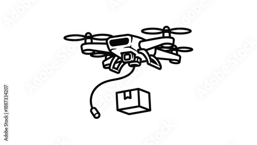 Drone Delivery: Package Transport Illustration
