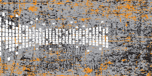 Urban grunge concrete texture with geometric paint pattern and distressed industrial wall background