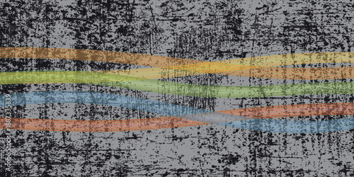 Abstract concrete texture with horizontal paint strokes and grunge distressed wall surface