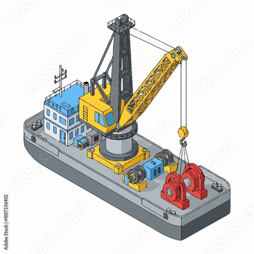 Heavy Duty Crane Barge for Industrial Operations.