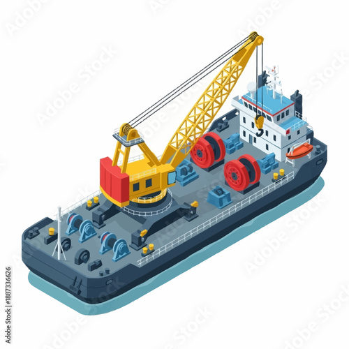 Heavy Lift Crane Ship Vessel Nautical Industry.