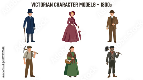 Victorian Era Character Models - 1800s