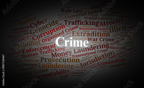 Crime Word Cloud. Core Terms on Transnational Justice and Criminal Law