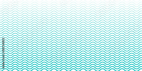 Seamless Wave Pattern, Hand drawn water sea vector background. Wavy beach print, curly grunge paint lines,