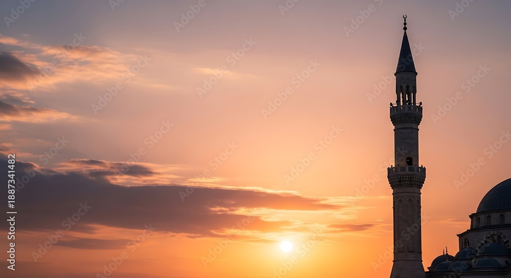 Obraz premium mosque at sunset