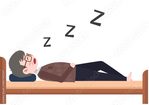 man sleeping on his desk