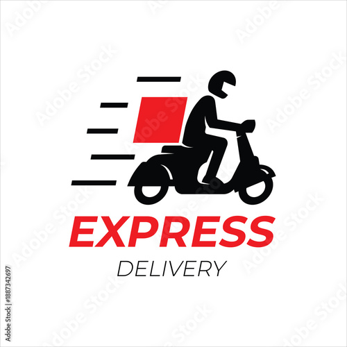 Scooter delivery flat icon for website and mobile apps. Express delivery sign illustration, vector.