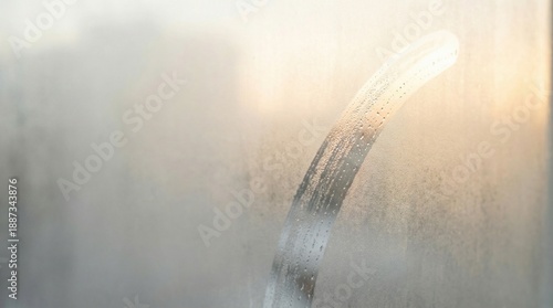 Time Concept: Condensation Trail Fading on Glass with Soft Backlight and Copy Space