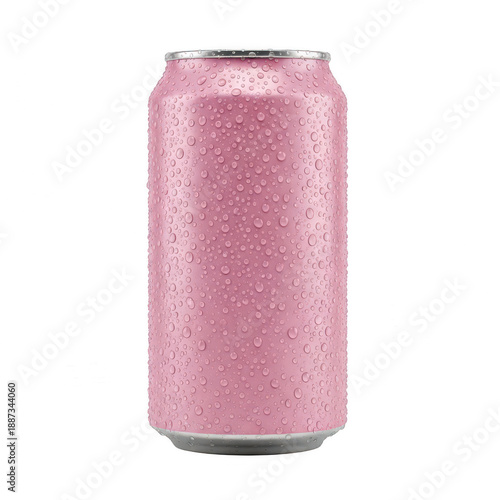 Pink soda can isolated on transparent background