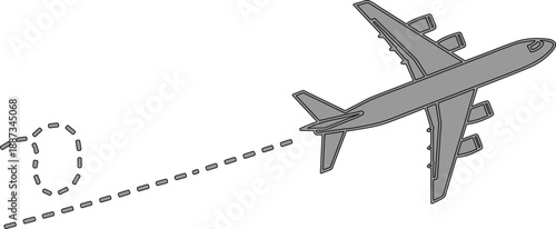  described features a gray cartoon airplane in flight, characterized by a few key elements