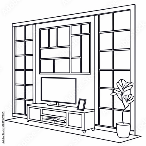 Modern living room entertainment center