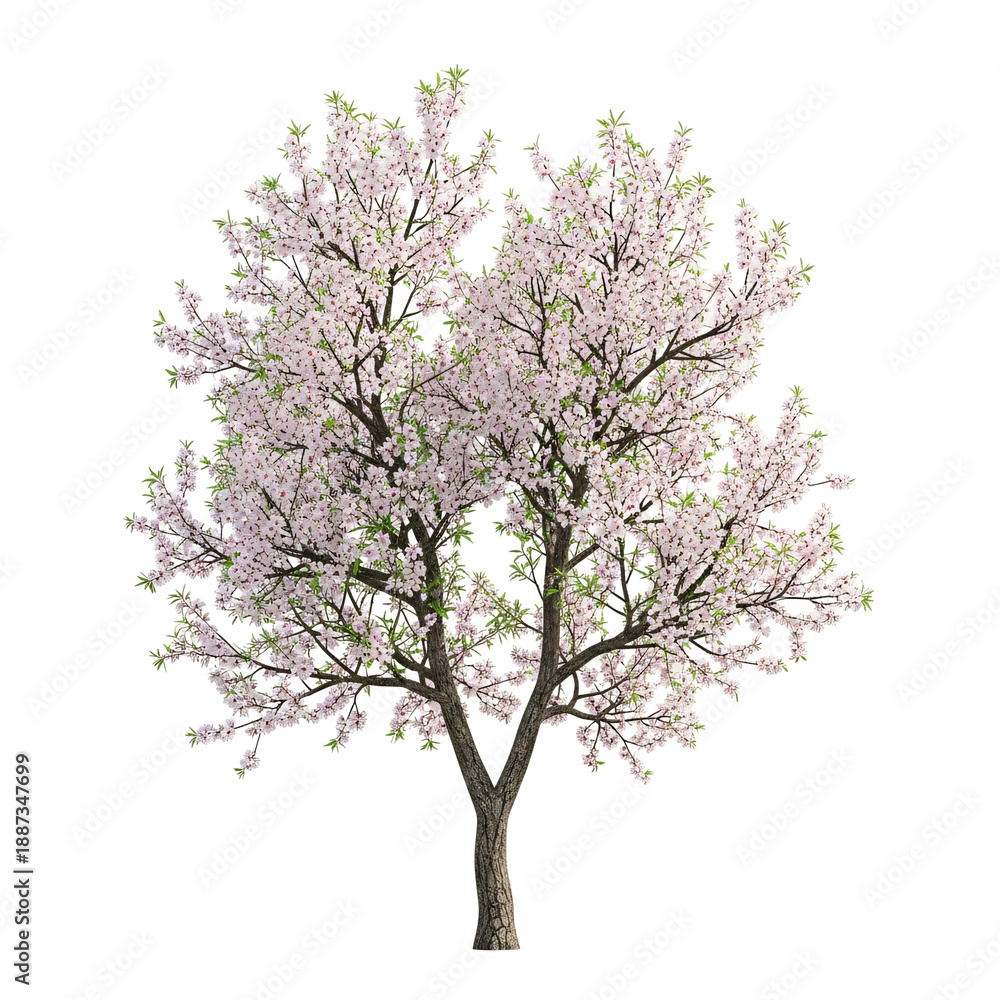 Obraz premium Blossoming Cherry Tree in Full Spring Bloom.