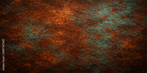 An aged and grungy vintage backdrop featuring a rough rusty metal texture with a brown and yellow weathered surface pattern for an antique wall design