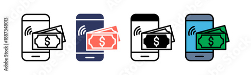 Digital Payment Icon Multiple Style