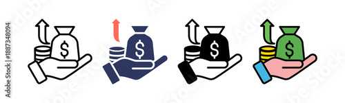Revenue Stream Icon Multiple Style