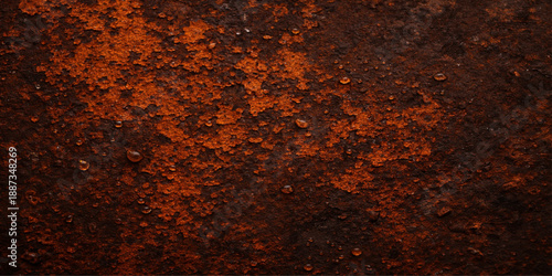 A high-resolution vintage grunge wallpaper featuring a rough aged iron surface with textured brown and orange rust corrosion on an old dirty steel metal plate material