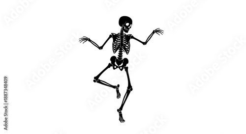 Dancing Skeleton Silhouette