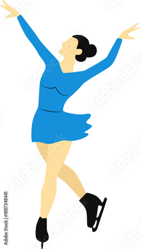 Female Figure Skater Illustration