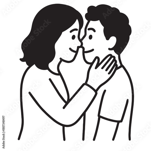Couple love romance affection happy relationship together embrace smile intimacy are shown in this illustration of two people sharing loving moment expressing warmth and connection