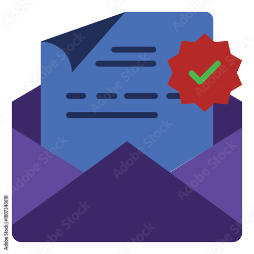 Approval Mail Flat Icon