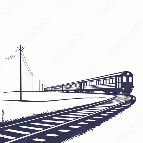 Train traveling on railroad track