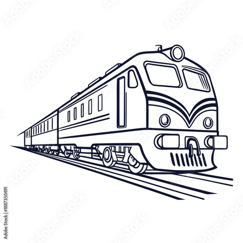 Vintage train traveling on rails