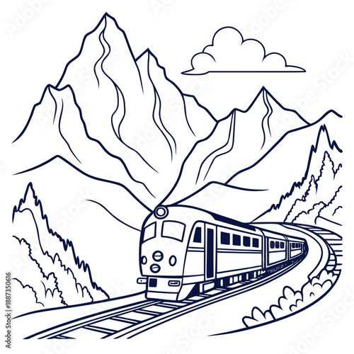 Train journey through mountainous landscape