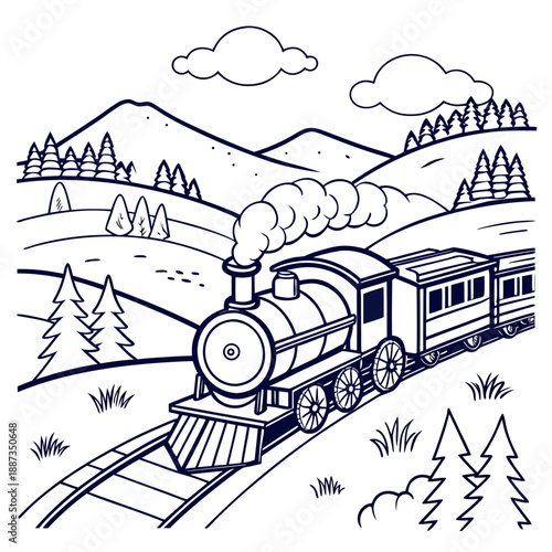 Steam train journey through mountains