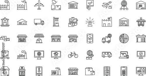 Black and white line of logistics and transportation line black and white business commerce