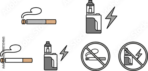 No smoking and vaping with cigarettes and e-cigarettes no vaping smoking ban