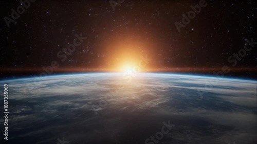 Wallpaper Mural Stunning view of Earth from space with a bright sunrise over the horizon. Torontodigital.ca
