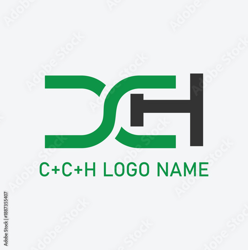 cch logo design vector, flat minimal text cch design service, creative and modern typhogray logo design business cch logo