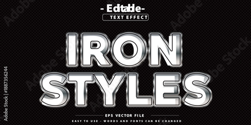 Iron styles text, editable text effect.