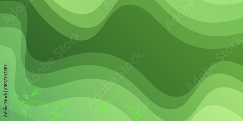 Abstract green gradient background with flowing organic shapes and subtle light concept. Vector a sense of nature and tranquility. Vector illustration design. eps10