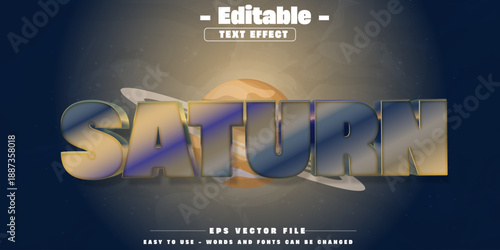 Saturn editable text effect.