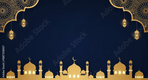 illustration of a mosque in night