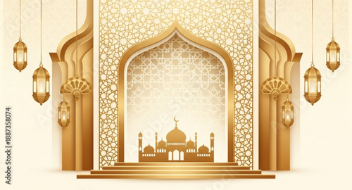 Golden mosque background Banners