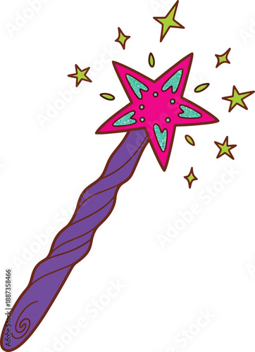 Magical Star Wand with Sparkles - Fantasy and Fairy Tale Icon
