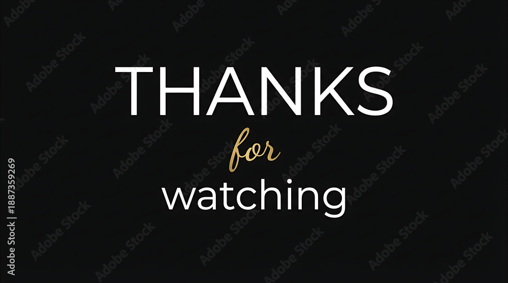 Fototapeta premium Elegant Thanks for Watching Video Outro Screen.