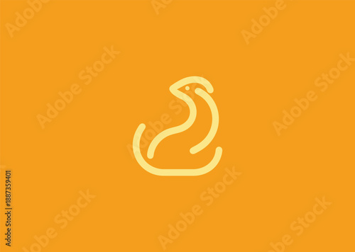Abstract simple line weasel logo for cleverness, speed, and sleek modern branding.
