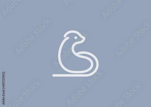 Abstract simple line mink logo for luxury, softness, and premium minimalist branding.