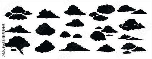 diverse array of cloud designs on a white background