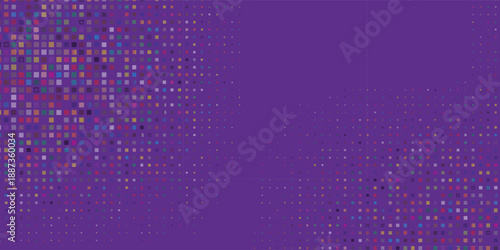 Colorful randomus isolated in beautiful purple background. Modern randomus dots