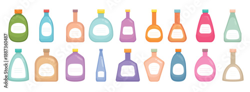 bottle with label clipart design illustration
