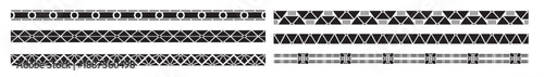 Border with style Art Deco ornament seamless set.
